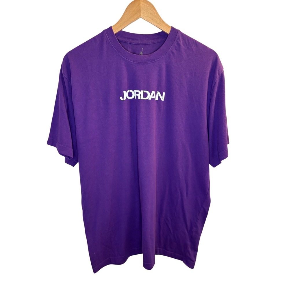 Jordan‎ Mens Dri-FIT T-Shirt Purple White Jumpman Logo XL 414135-510